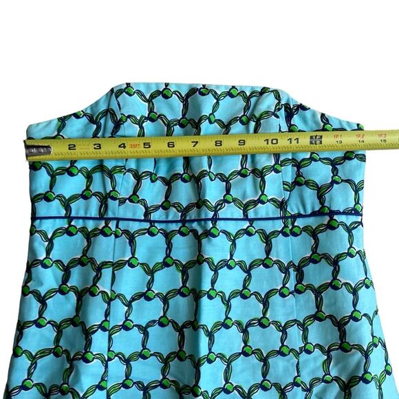 Lilly Pulitzer Women’s 2 Bowen Strapless Mini Dress Blue Green Macrame‎ Print - Picture 8 of 8